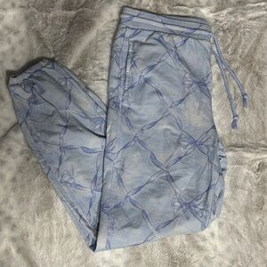 LoveShackFancy x Beach Riot Blue Bow Sweatpants